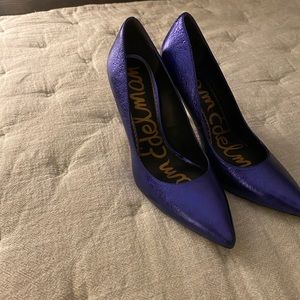 Sam Edelman metallic blue pumps